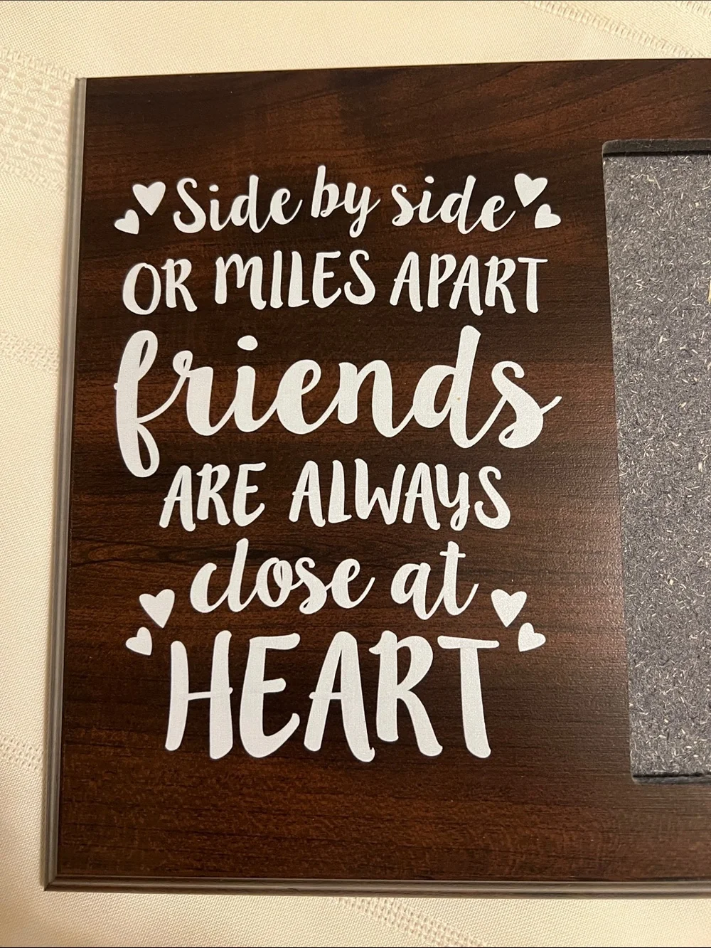 Friends Are Always Close at Heart Brown Wood Photo Frame 4x6 photo